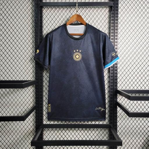 Camisa Argentina La Pulga Lionel Messi 10 Comma Football 2023/2024 Torcedor - Preta